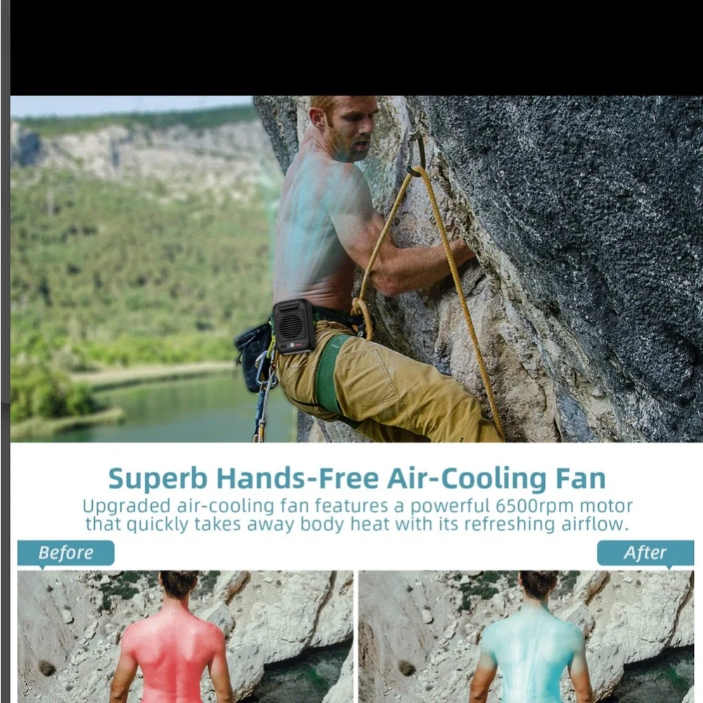 CIVPOWER Portable Waist Clip Fan, 10000mAh Battery